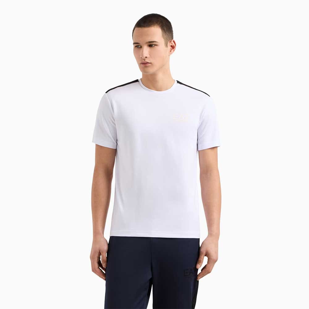 МЪЖКА ТЕНИСКА EA7 EMPORIO ARMANI 7M000299-U0002 GOLD LABEL M TEE SS PUNTO ROMA БЯЛА - lotus-sport.bg
